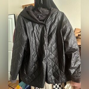 Eileen Fisher Black Quilted Puffer Jacket